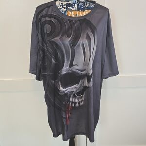 Men's Black Skull Graphic T-Shirt